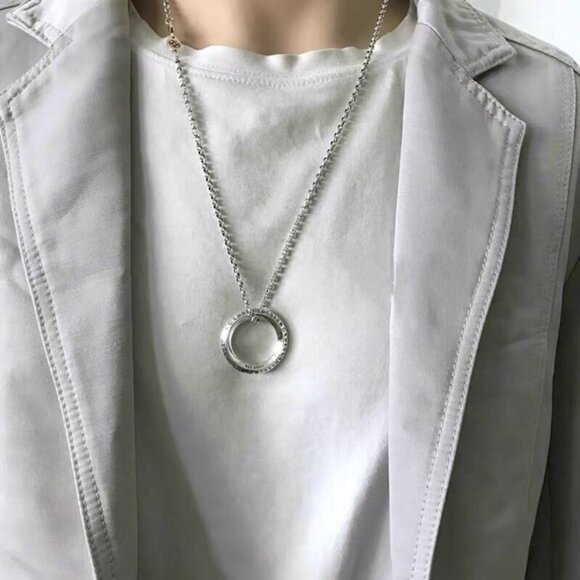 Chrome Heart Hoop Sterling Silver 925 Necklace - Picture 1 of 2